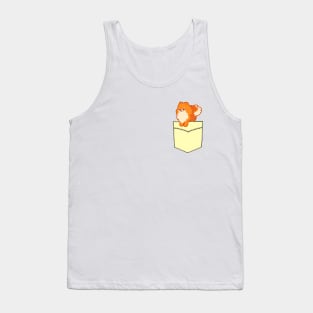 Pomeranian dog cute puppy in pocket t-shirt Tank Top